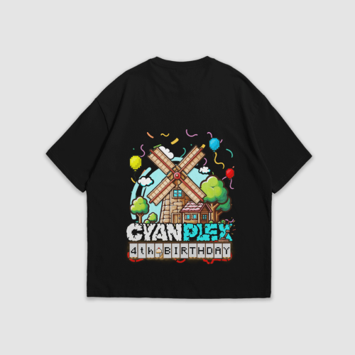 Cyan Plex Celebration Tee – Limited Edition (Ender Black)
