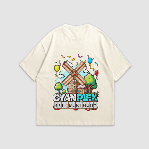Cyan Plex Celebration Tee – Limited Edition (Creamstone White)