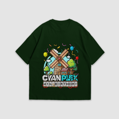 Cyan Plex Celebration Tee – Limited Edition (Deep Moss)