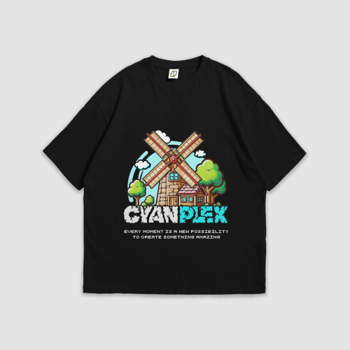 Cyan Plex Logo Tee – Signature Edition (Ender Black)