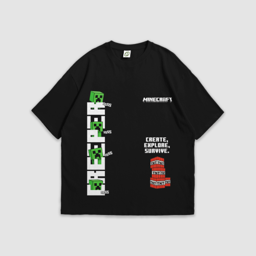 Creeper Comic Tee (Ender Black)