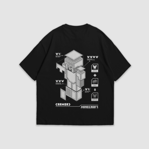 Minecraft Armor Blueprint Tee (Ender Black)