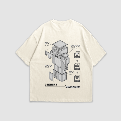 Minecraft Armor Blueprint Tee (Creamstone White)