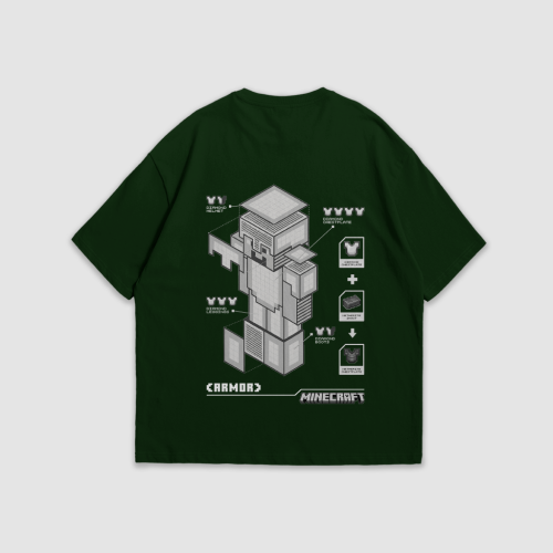 Minecraft Armor Blueprint Tee (Deep Moss)